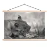 MuchoWow® Textilposter Löwin - Jungtier - Schwarz 120x80 cm Produktbild-Vorschau 1