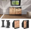 A collage of images showing kitchen cabinets, cabinet legs, and a corner cabinet. Voir les images du produit