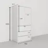 A diagram showing the dimensions of a white wardrobe against a plain background. Produktbild-Vorschau