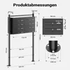 Wiltec 8er Briefkastenanlage schwarz 945 x 270 x 1500 mm, Produktbild-Vorschau 3