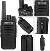 A collage of close-up shots of a black Retevis RT668 walkie-talkie, showcasing its various features and angles. Produktbild-Vorschau