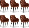 Chaise Salle à Manger Lot de 6 Velours Brun Design Moderne Voir les images du produit 1