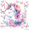 248 Wandtattoo Einhorn mit Schmetterlingen - Größe 1000 x Produktbild-Vorschau 3