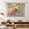 MuchoWow® Wandteppich Wandbehang Schottisches Hochlandrind Produktbild-Vorschau 6
