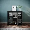 SONNI czarna komoda w wysokim połysku 90x35x83cm z Podgląd zdjęcia produktu 2