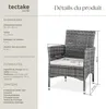 Lot de 2 fauteuils de jardin en rotin avec 2 sets de Voir les images du produit 6