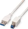 VALUE USB 3.2 Gen 1 Kabel, Typ A-B, weiß, 0,8 m Produktbild-Vorschau 1