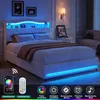 UnboxG čalúnená posteľ 160x200 cm s LED osvetlením, úložným Náhľad obrázku produktu 7