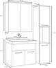 A technical drawing of a bathroom vanity set with dimensions indicated. Produktbild-Vorschau