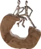 Gilde Skulptur, "Secure", Paarmotiv, Aluminium, Mangoholz, Anteprima dell’immagine prodotto 1