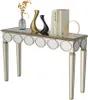 A mirrored console table with decorative vases and books on top, presented on a white background. Produktbild-Vorschau