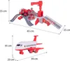 A toy airplane and a toy airport playset with dimensions shown. Produktbild-Vorschau