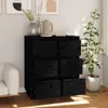 vidaXL Sideboards 2 Stk. Schwarz 32x34x75 cm Massivholz Produktbild-Vorschau 3