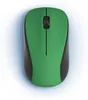 A top-down view of a green and black wireless computer mouse. Produktbild-Vorschau