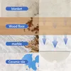 A collage showing different floor types and how a robot vacuum cleaner performs on them. Produktbild-Vorschau