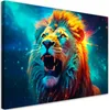 Leinwandbild Abstrakt Löwe Neon AI 120x80 Feeby Bunt bild Produktbild-Vorschau 1