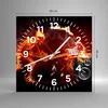 Wanduhr - Quadrat - Glasuhr - Feuer Instrument Skelett - Produktbild-Vorschau 3