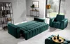 Sofagarnitur 3+1 Sitzer Hocker Garnituren Samt Stoff 3tlg Produktbild-Vorschau 2