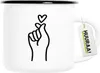 Huuraa Emaille Tasse K-Pop Fingerherz Zeichen 300ml Vintage Produktbild-Vorschau 1