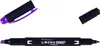 A black highlighter with purple accents and caps, shown against a white background. Produktbild-Vorschau