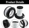 A collage of images showing vacuum cleaner filters, including close-up views. Produktbild-Vorschau