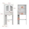 Hochschrank Badezimmer, Badschrank mit 2 Türen und Offenem Produktbild-Vorschau 7