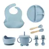 8-teiliges Babybesteckset, Silikon rutschfest mit Saugnapf, Produktbild-Vorschau 1
