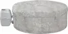 A round, inflatable hot tub covered with a gray fabric cover, with a separate control unit attached to the side. Produktbild-Vorschau