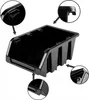 A black plastic storage bin with close-up insets showing details of its construction. Anteprima dell’immagine prodotto