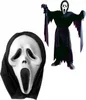 Halloween masker met capuchon, eng, wit, schreeuwend Productafbeelding-voorbeeld 1