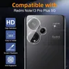 A close-up of a smartphone's camera module with marketing text and icons highlighting features. Produktbild-Vorschau