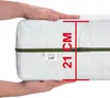 A hand is shown pressing down on a mattress, with a measurement graphic indicating its height. Náhľad obrázku produktu