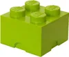 A bright green LEGO storage box shaped like a 2x2 brick. Produktbild-Vorschau