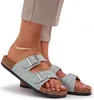 Stoffslipper auf Korksohle mit Schnallen Minze Atera 39 Produktbild-Vorschau 1