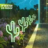 2er Set Kaktus Solar Gartenstecker – wasserdichte Neon LED Produktbild-Vorschau 4
