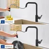 Küchenarmatur Schwarz U-Form Ausziehbar 304 Edelstahl, Produktbild-Vorschau 3
