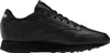 A black Reebok Classic Leather sneaker is shown from the side against a white background. Produktbild-Vorschau