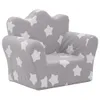 vidaXL Detská pohovka Light Grey s hviezdami Soft Plush Náhľad obrázku produktu 1
