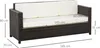 Outsunny Poly-Rattan Sofa mit Kissen 3-Sitzer Garten Produktbild-Vorschau 3