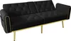A black velvet sofa with gold legs is shown against a white background. Anteprima dell’immagine prodotto