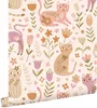 ESTAhome behang katjes paars, roze en beige 50 x 900 cm Productafbeelding-voorbeeld 1