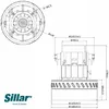 Technical drawing with dimensions of a vacuum cleaner motor. Náhľad obrázku produktu