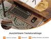 Scrivania Coleshome con cassetti e USB, 140x48cm, luce LED, Anteprima dell’immagine prodotto 5
