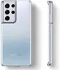 A clear, professional studio shot of a transparent phone case, shown from the back and side. Produktbild-Vorschau