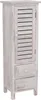 A tall, narrow cabinet with a louvered door and two drawers, presented against a white background. Produktbild-Vorschau