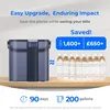 A water filter pitcher and several plastic water bottles are displayed on a wooden shelf, with marketing text overlaying the background. Podgląd zdjęcia produktu