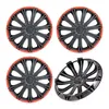4x 14" Zoll Radkappen Schwarz/Rot Radzierblenden Radblenden Produktbild-Vorschau 2