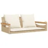 vidaXL Hängebank mit Kissen Beige 109x62x40 cm Poly Rattan Produktbild-Vorschau 1