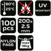 NEO TOOLS Opaski zaciskowe EXTREME 2.5 x 200 mm, czarne, Podgląd zdjęcia produktu 2