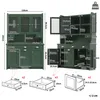 okwish Küchenschrank mit LED Beleuchtung und 3 Glastüren Produktbild-Vorschau 6